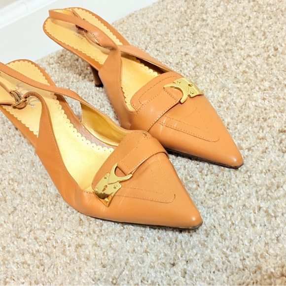 Elegant Tan Slingback Heels - Picture 2 of 9